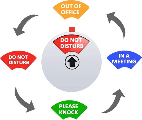 Privacy Sign, Do Not Disturb/Please Knock/Out of Office Sign, Office Door Sign for Availability (5inch, Silver)