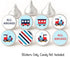 Set 240 All Aboard Train Labels for Hershey Kisses Chocolates - Locomotive Candy Sticker Favors