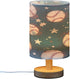 ALAZA Retro Baseball Balls Bedside Table Lamp with USB Port for Bedroom Nightstand Lamps Night Light Linen Fabric Shade