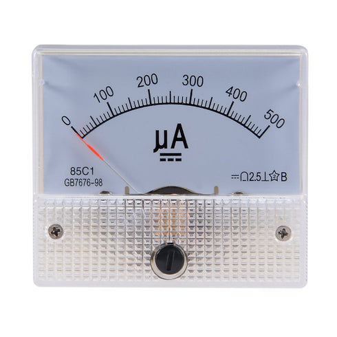 uxcell Analog Current Panel Meter Ammeter DC 0-500uA 85C1 for Circuit Testing Charging Battery Gauge Pack of 1