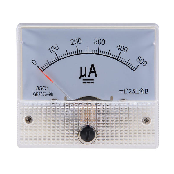 uxcell Analog Current Panel Meter Ammeter DC 0-500uA 85C1 for Circuit Testing Charging Battery Gauge Pack of 1