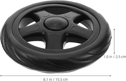 2-pack Luxshiny Rolling Cart Wheels, Black Plastic Replacement Wheels for Folding Shopping Carts, Universal Utility