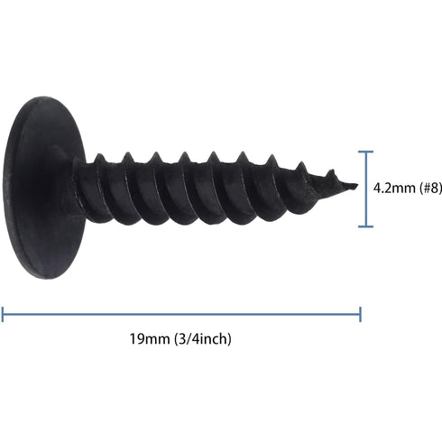 140pcs #8 × 3/4” Modified Truss Head Wood Screws - Phillips Drive, Black Wood Screws with Screwdriver Bit