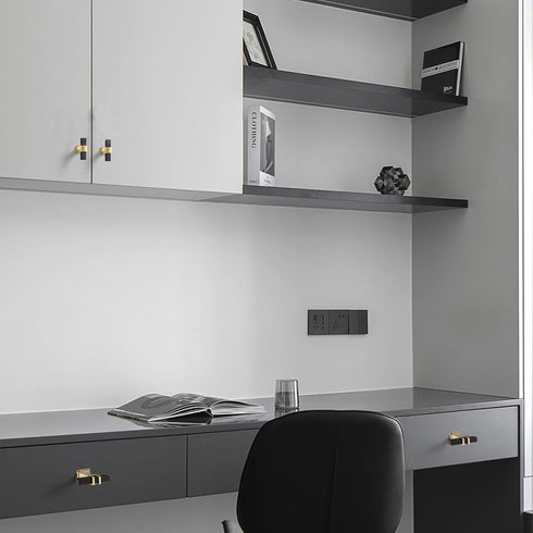 10 Pack Matte Black and Gold Cabinet Pulls, Square T Bar Handles and Knobs for Drawer and Cupboard Hardware