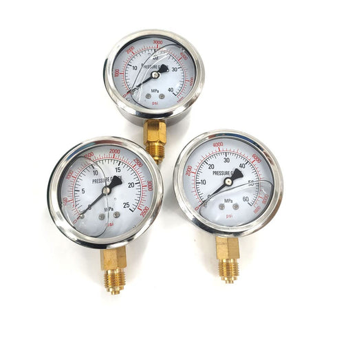 Shkalacar Hydraulic Pressure Test Kit, 25/40/60MPa, 3 Gauges, 6 Test Couplings for Excavator Machinery