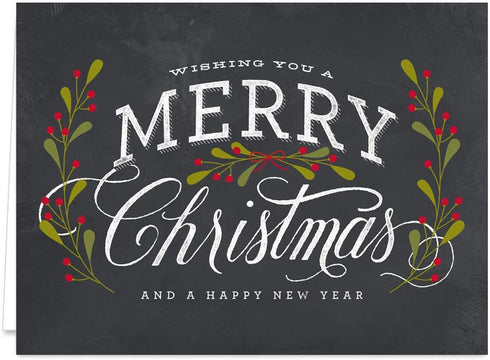 Celebrate the Season Christmas Card Assortment Pack - 25 Greeting Cards Set with 5 Holiday Designs and White Envelopes