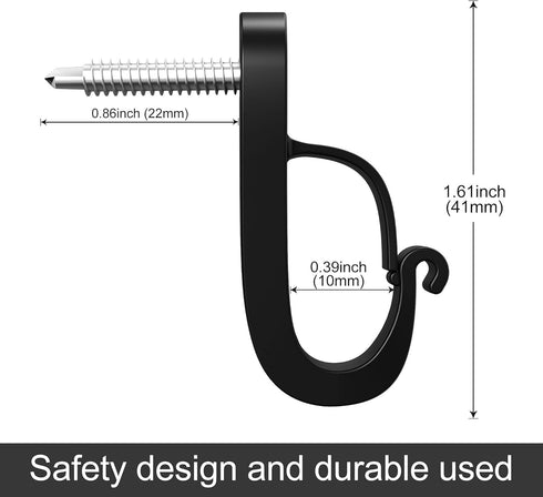 XZUHYE (14p-Black) Q-Hanger Hook Screws-in Hooks for Outdoor String Lights and Garage New Year Party or Other Indoor