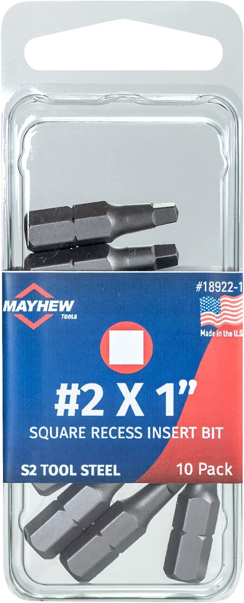 Mayhew Tools 19603-4 Square Recess Power Bit, NO. 3 x 2", 4-Pack by Mayhew Tools