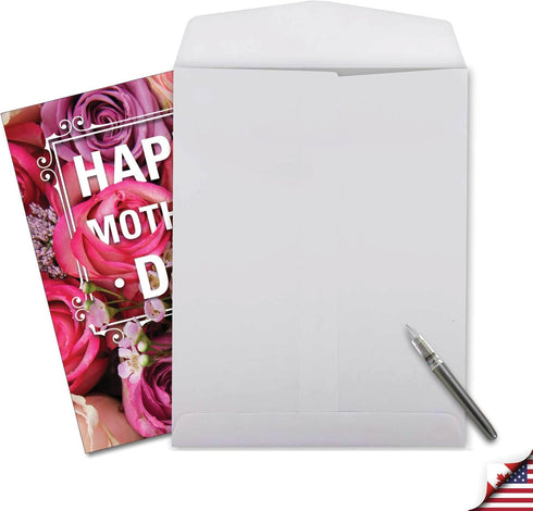 NobleWorks Big Mother's Day Card with Envelope, 8.5 x 11 Inch, Flowers for Mom