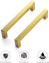Ravinte 5 Pack 5 Inch Kitchen Square Cabinet Pulls, Brushed Brass Drawer Handles for Kitchen Cabinet Hardware