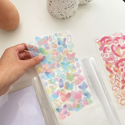 Sticker Organizer Binder Album, Large Clear Sticker Storage Book, 4.8 x 9.6inch for Planner Journal Scrapbook Stickers