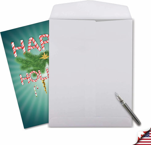 The Best Card Company Jumbo Merry Christmas Card (8.5 x 11 Inch) - Big Group Notecard for Happy Holidays, Xmas