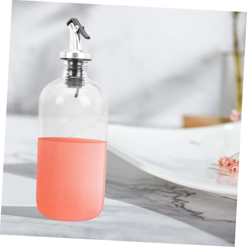500ml 16oz Happyyami Glass Mouthwash Dispenser Kit with Cup Bathroom Accessories for Home Use Easy Pour Spout