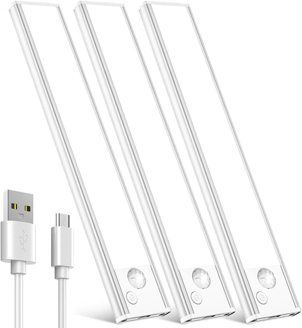 Under Cabinet Motion Sensor Lighting: 14 Inch Dimmable Rechargeable Lights Indoor -