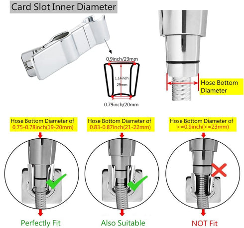 Fox Baby 20-25MM Adjustable Shower Head Holder for Slide Bar,Universal O.D, Rail Head Bracket Holder for Slide Bar