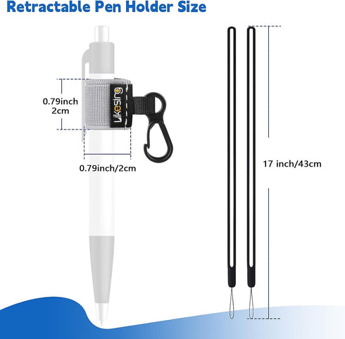 4 Set Likesing Pen Holder for Lanyard, Elastic Retractable Pencil Holder with Silicone Lanyard Around Neck, Pen Leash
