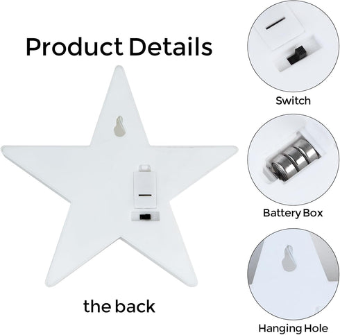 6 Star-6pcs) Pcs LED Stars Night Light Can Be Hung On The Wall Kids Room Room Light, Suitable for Birthday Party