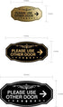 Signs ByLITA Victorian Please Use Other Door Right Arrow Sign, Small, Brushed Gold, 1 Pack