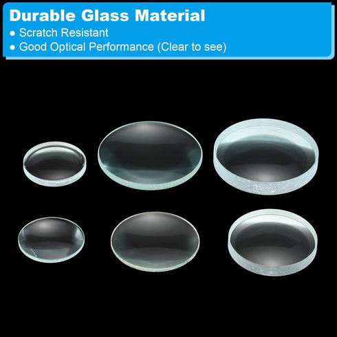 PATIKIL 6 Pack Glass Optically Polished Round Edges Lens, 5cm, 10cm Focal Length Double Convex and Concave