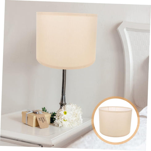 Alipis Small Burlap Drum Lampshade Modern Floor Lamp Shade Metal Linen Wall Light Cover