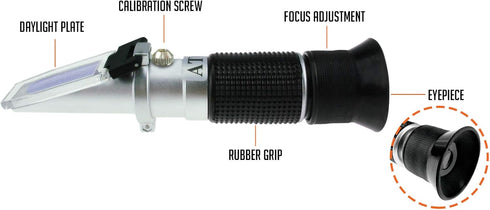 DANOPLUS Honey Moisture 58~90% Brix Refractometer with ATC, Handheld High Measuring Range for Honey, Jam, Syrup
