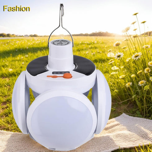 Solar Multi-Functional Emergency LED Light Bulb with USB Charging, foldable light bulb Outdoor led bulbs ideal for Power Outage, Tent Camping, Fishing