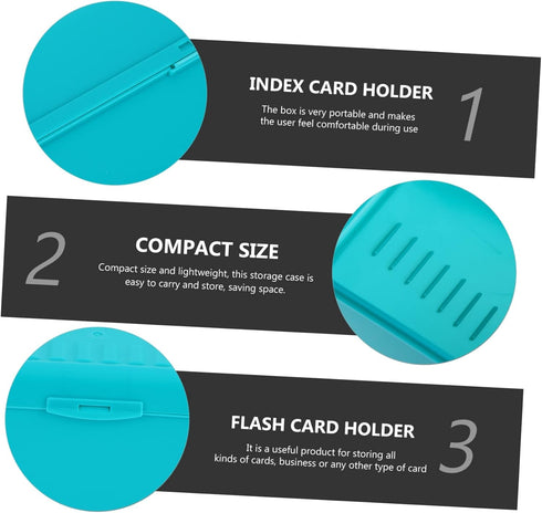Tofficu 4pcs Index Card File Box: Plastic Organizer for Recipes and Notecards, 3x5 Desktop