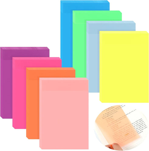 Yinder 4 x 6 Inch Transparent Sticky Notes, Waterproof Clear Self Sticky Memo Pad for Bible Journaling, Office School