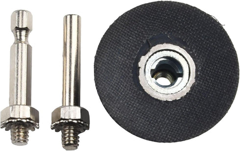 Cryspearl 2 Inch 6mm 1/4 Inch Disc Pad Holder with Round Shank and Hex Shank, Medium Grade Rubber Backing Pad for Quick