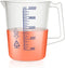 Plastic Beaker Set, 2000ml Measuring Beakers with Handle and Spout, Blue Printed Scales