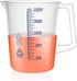 Plastic Beaker Set, 2000ml Measuring Beakers with Handle and Spout, Blue Printed Scales