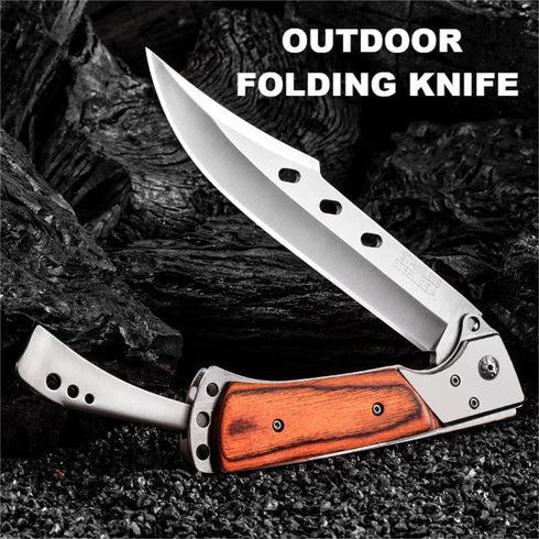 DOOM BLADE Long Blade Pocket Folding Knife - Sharp Survival Work Knives-Foldable Large Knife with Rosewood Handle,Gift for Dad Husband,for Hunting,Hiking,Camping (1 Knife) by DOOM BLADE