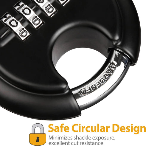 DAYGOS Combination Disc Padlocks for Outdoor - Heavy Duty 4 Digit Code Lock, Combo Discus Lock for Storage Unit,Gate,Fence,Traile(3/8-in Shackle,1PCS,Black) by DAYGOS