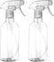 DIYSELF 2 Pack Heavy Duty Plastic Spray Bottles, 16oz Clear Water Spray Bottle with Adjustable Nozzle for Cleaning,