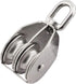 M50 Double Pulley Block, Stainless Steel Heavy Duty Hardware, Double Wheel Swivel Rigging Lifting Wheel