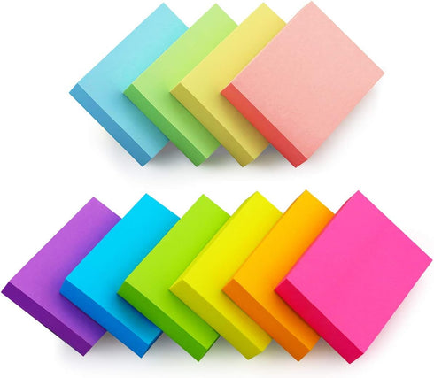 Eastern Wolf Sticky Notes - 1.5x2 Self-Stick Notes in 10 Bright Multi Colors, 20 Pads, 100 Sheets/Pad