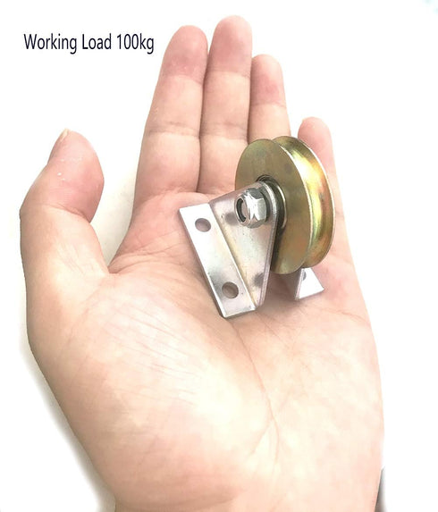 Chiloskit 1.5" Bearing Wheel Small Wire Rope Pulley Block with Bracket, 200LB for Lifting