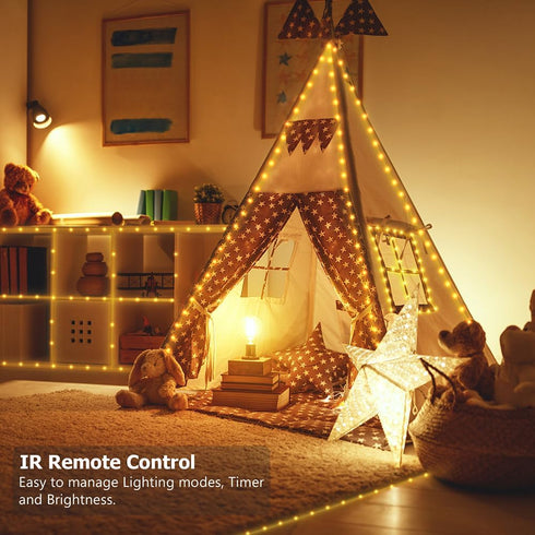 33ft 100 Battery Operated String Lights, LED Fairy String Lights Battery Powered w/Remote & Timer for Indoor Outdoor