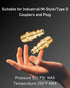Air Hose Fittings Quick Connect Brass Air Coupler and Plug Kit, Industrial Type D, 1/4-Inch NPT Fittings