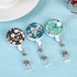 Retractable ID Badge Holder Nurse Badge Reels, Clip Name Card Holders for Office Worker (Cute Flowers 3 Pack)