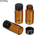 PATIKIL 10mL Reagent Media Bottle, 12 Pack Round Glass Storage Bottles with Plastic Screw Cap, Brown