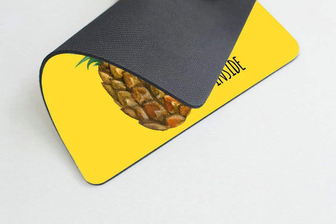 Smooffly Inspirational Quotes Mouse Pad, "Be a Pineapple Stand Tall Wear a Crown" in Yellow