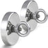 DIYMAG 2Pack 270 lbs Pulling Force Fishing Magnets, with Countersunk Hole Eyebolt, Diameter 1.88 inch