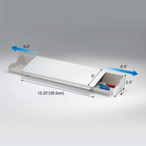 Audio-Visual Direct White Glass Dry Erase Desktop Organizer & Storage Notepad, Whiteboard