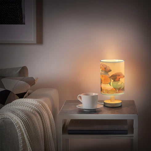 ARGTILDN Dachshund Dogs Puppy LED Table Lamp for Bedroom Bedside Lamp with USB Charging Ports Decor Nightstand
