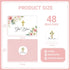 SMUAENSS 48 Pack Communion Christian Thank You Cards, Watercolor Pink Floral Cross Baptism Thank You Cards