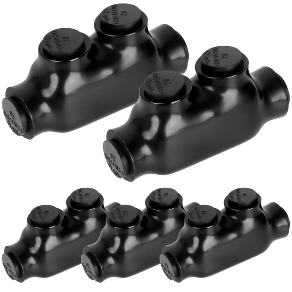 5 Pcs Insulated Wire Connectors Black in-line Splice Connector 2 Port Multi Cable Connector