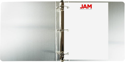 JAM PAPER Aluminium 2 inch Binders | Silver Aluminum 3 Ring Binder | Sold Individually