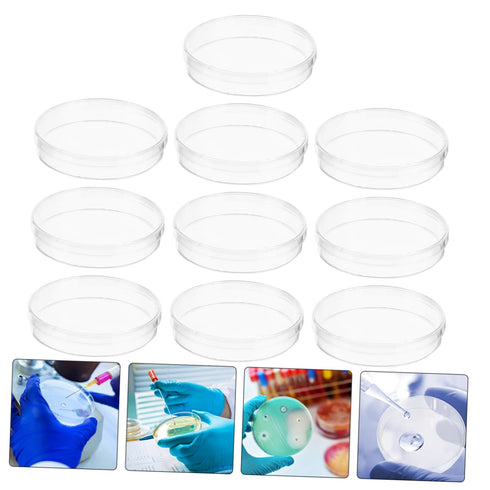 Healeved 10pcs Petri Dishes with Lid, Culture Plate for Blood Samples, Agar Plates, Plastic Disposable