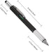 Zhanmai 16 Pieces Gift Pen Tool Pen 6 in 1 Multi Tool Pen with Ruler, Level Gauge, Ballpoint Pen and Pen Refills, Unique Gifts for Men (Black, Silver)